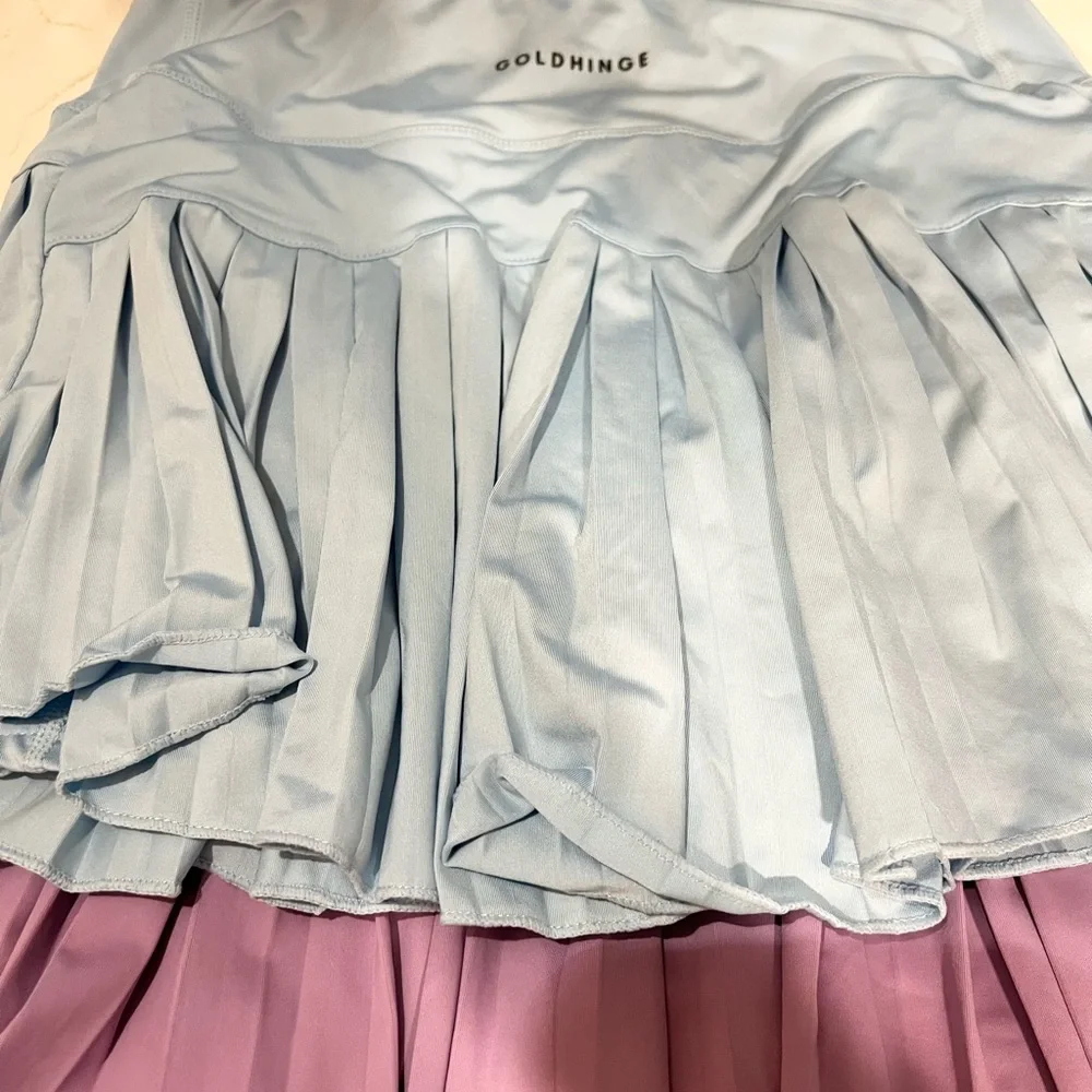 Lot of 6 Gold Hinge Pleated Tennis Skirt skort tennis pickle ball gold_3